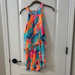 Lilly Pulitzer Edona Romper in Blue and Orange